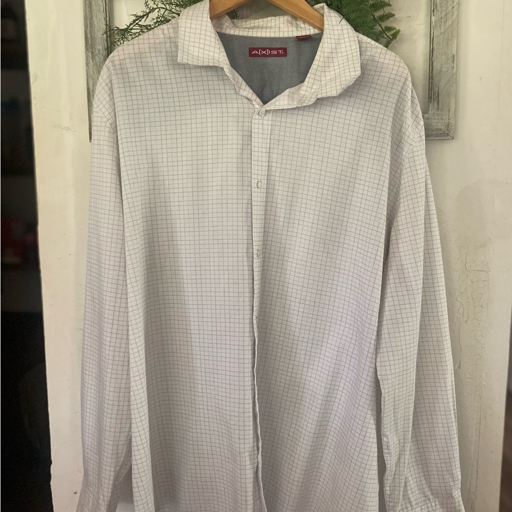 2xist White Grid Pattern Shirt